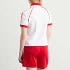 Adidas Women's SST Adicolor Short Sleeve Polo in White/Better Scarlet