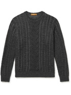 Agnona - Cable-Knit Cashmere and Silk-Blend Sweater - Gray