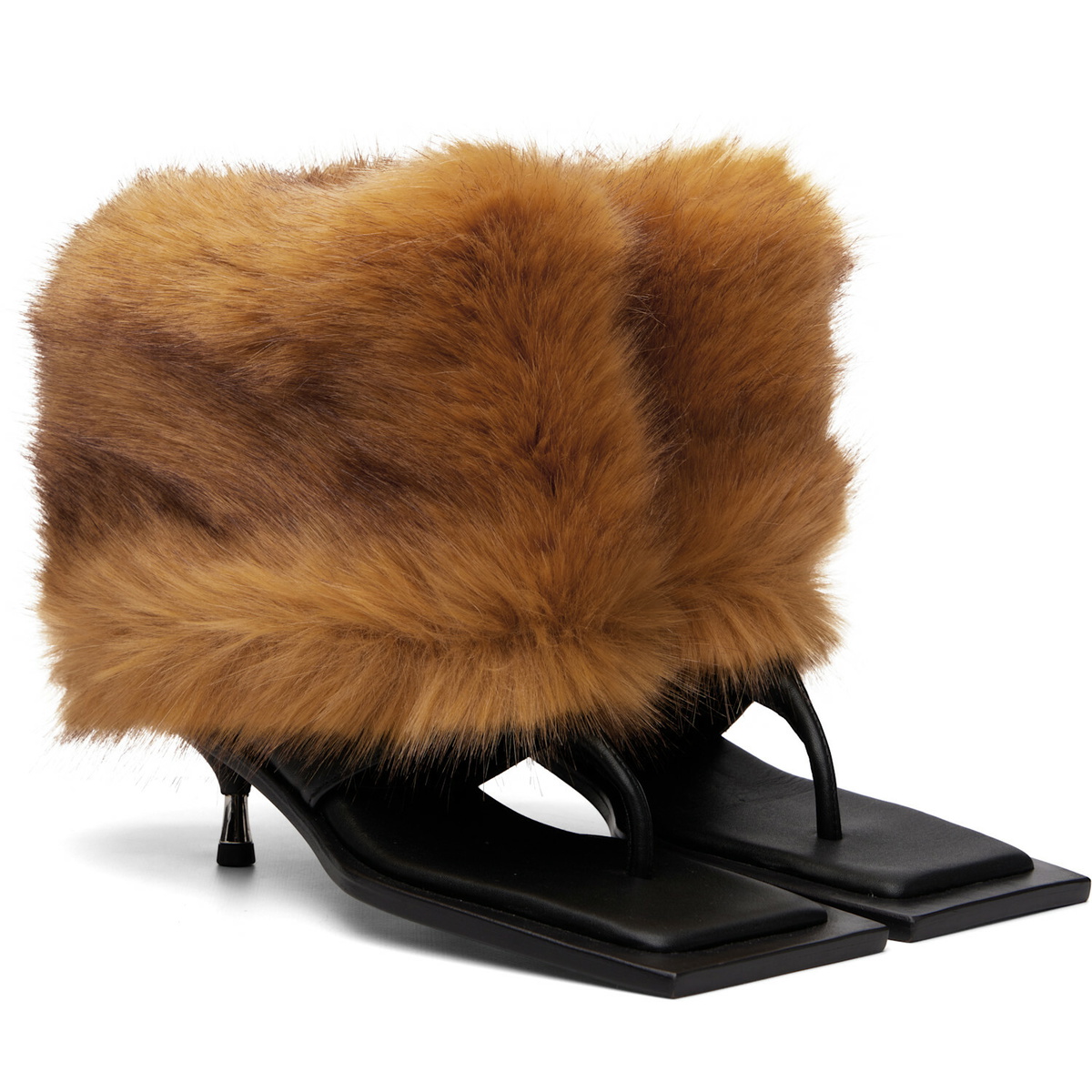 FIDAN NOVRUZOVA Brown & Black Kaia Fury Stiletto Heeled Sandals
