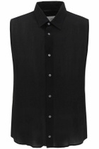 AMI ALEXANDRE MATIUSSI textured voile sleeveless shirt Black