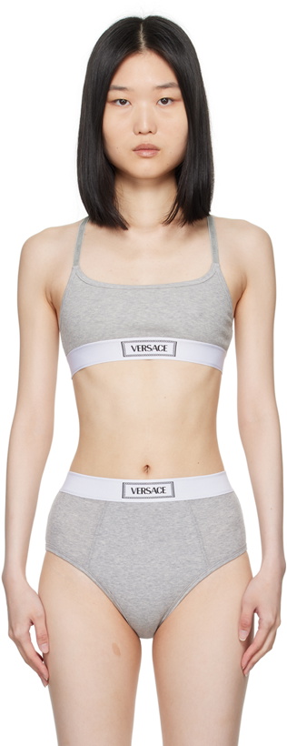 Photo: Versace Underwear Gray Scoop Neck Bra