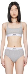 Versace Underwear Gray Scoop Neck Bra