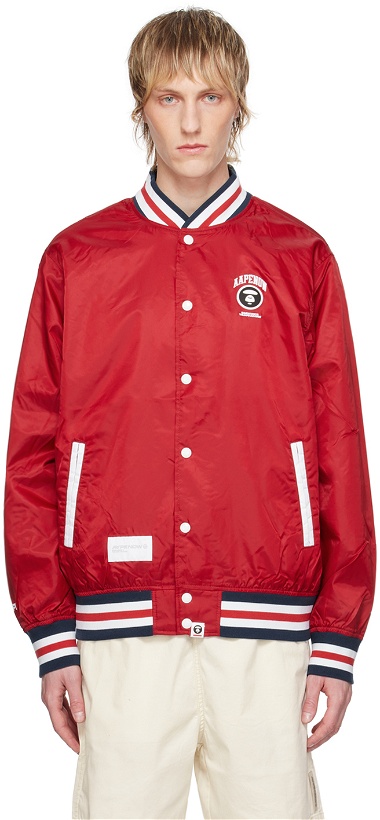 Photo: AAPE by A Bathing Ape Red Lightweight Bomber Jacket
