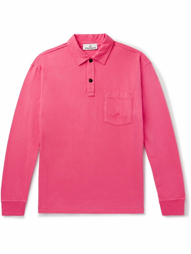 Photo: Stone Island - Garment-Dyed Cotton-Jersey Polo Shirt - Pink