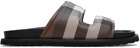 Burberry Brown Cutout Check Slides