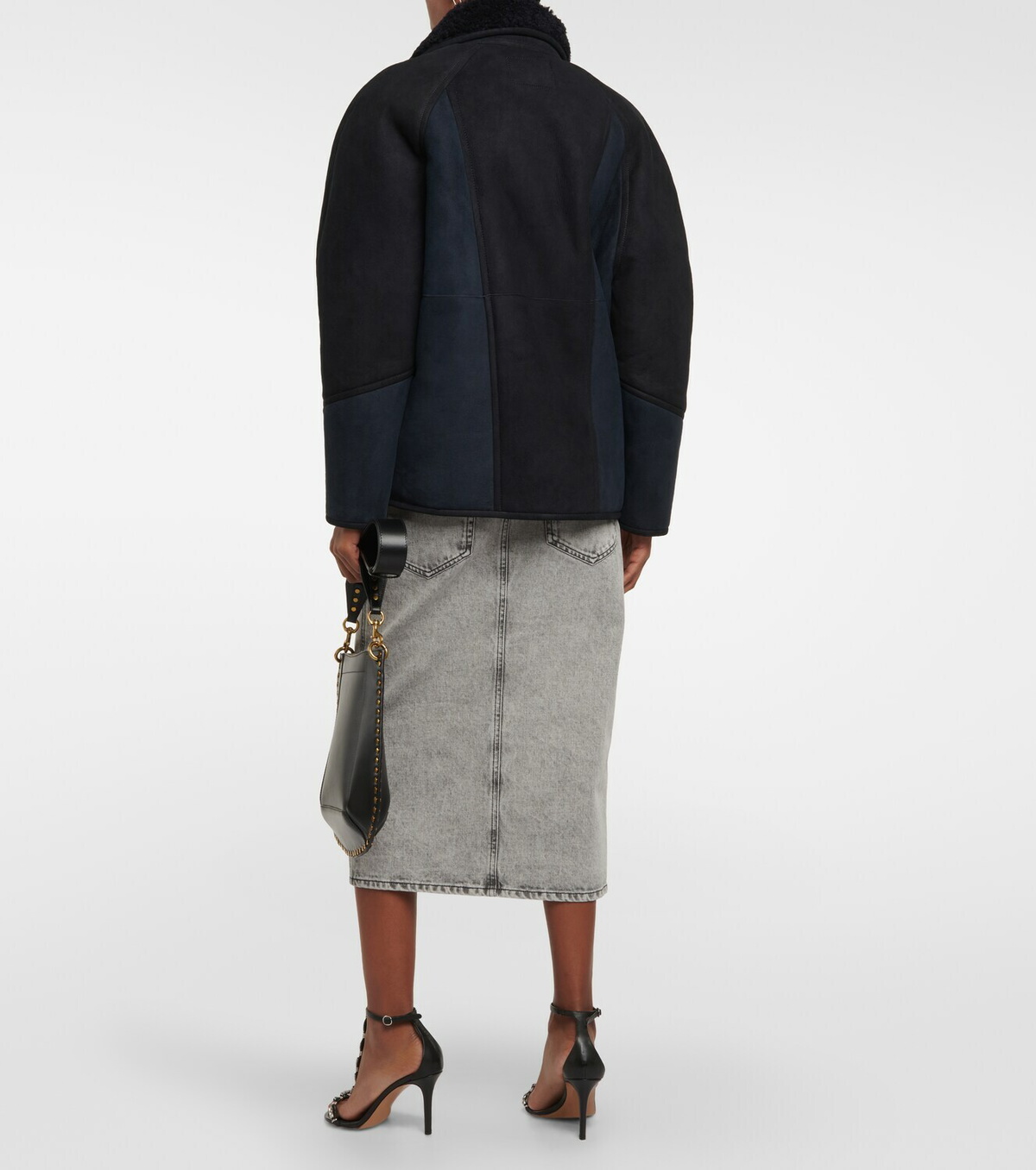 Marant Etoile Abeni shearling-lined suede jacket