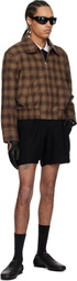 Ernest W. Baker Black Pin Stripe Track Shorts