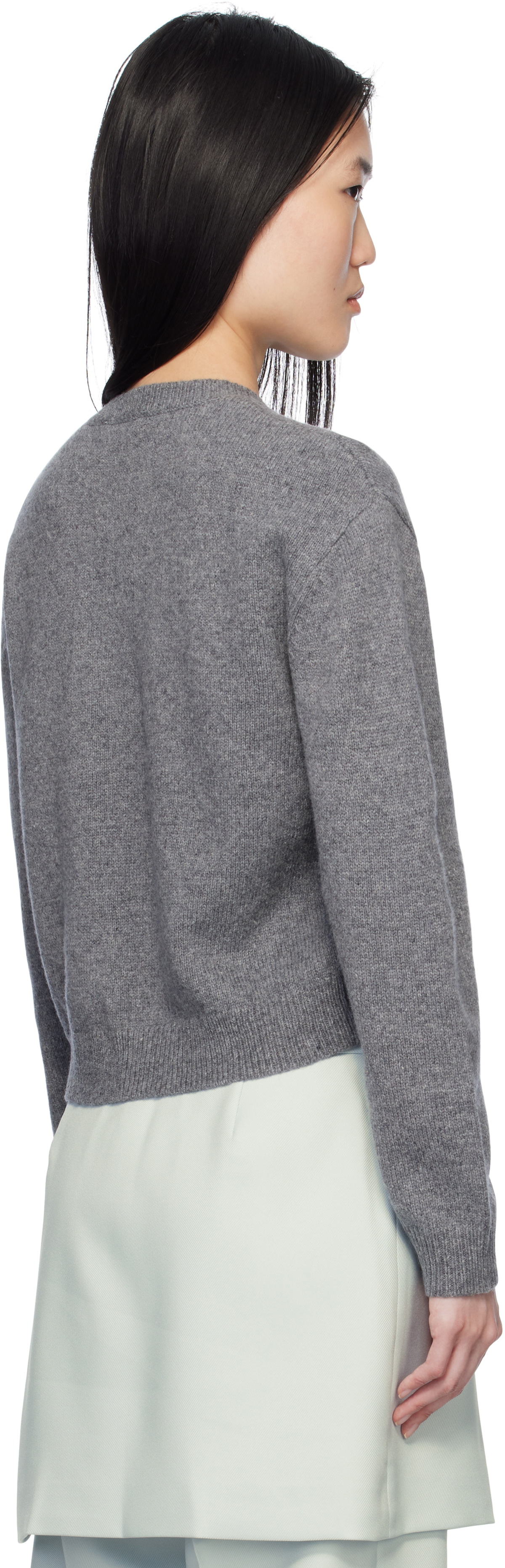 Sandy Liang Gray & White Newt Sweater
