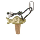 Damson Madder Women's Ceramic Fish Bottle Stop in Green 