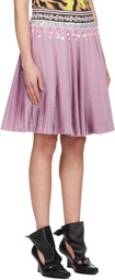Chopova Lowena Pink Stacey Knitted Pleated Midi Skirt