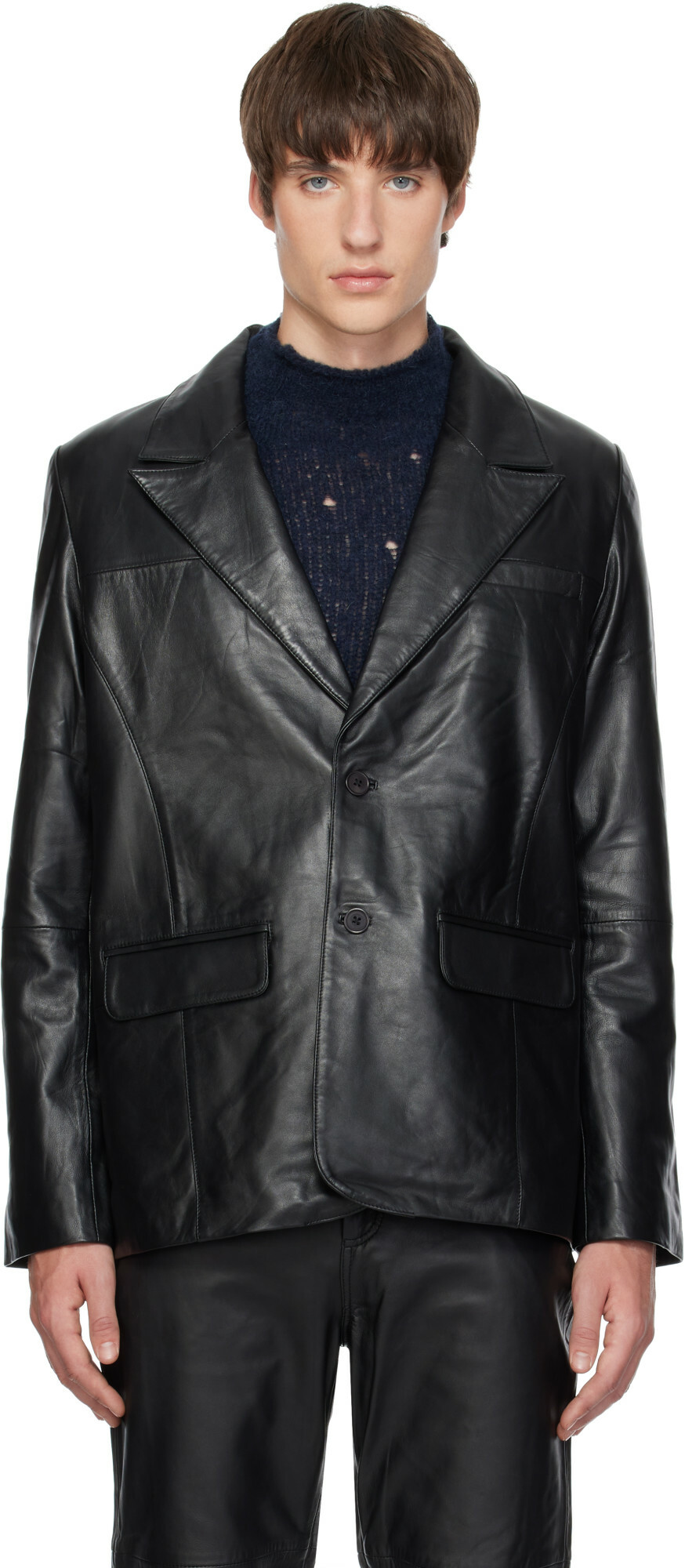 Deadwood Black Stanley Leather Blazer