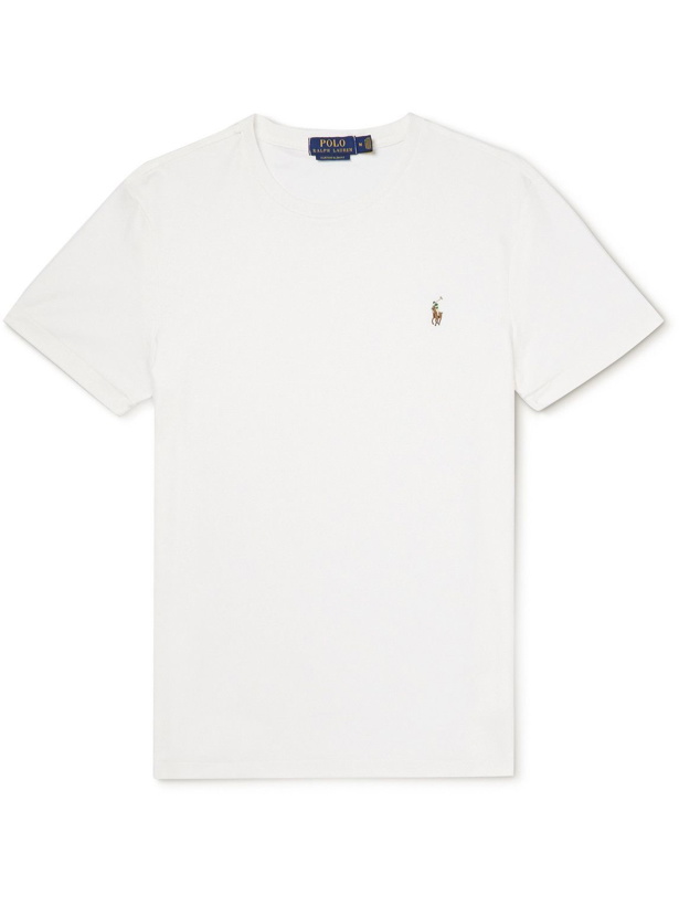 Photo: Polo Ralph Lauren - Logo-Embroidered Cotton-Jersey T-Shirt - White