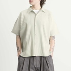 Homme Plissé Issey Miyake Men's Pleat Short Sleeve Shirt in Duomo Green
