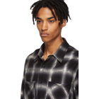 Amiri Black and Grey Glitter Plaid Shirt