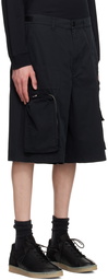 MM6 Maison Margiela Black Zip Pocket Shorts