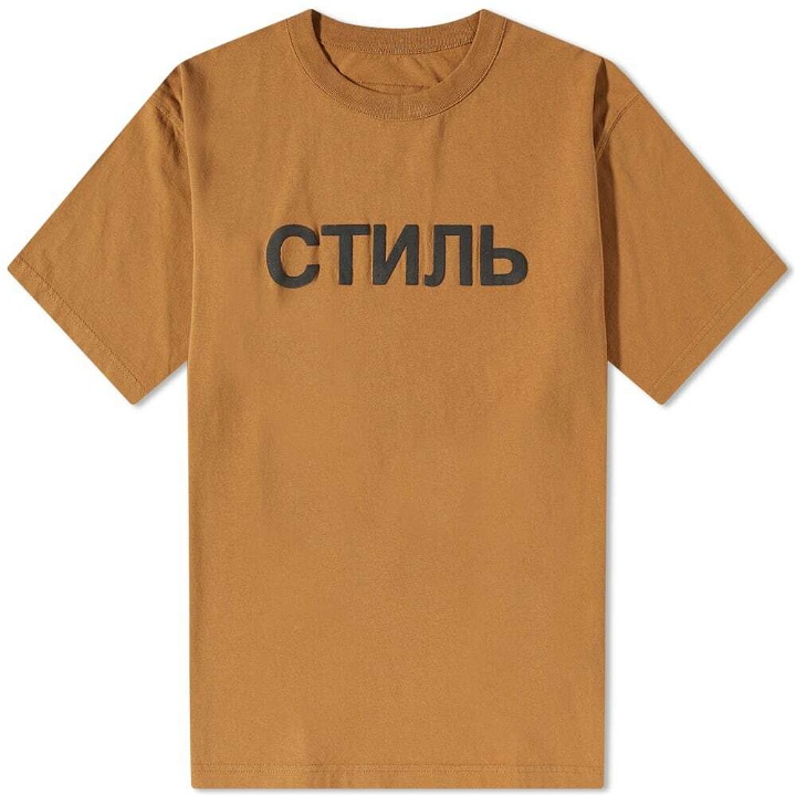 Photo: Heron Preston Men's CTNMB Logo T-Shirt in Tobacco