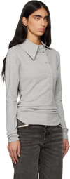 The Attico Grey Light American Fleece Polo