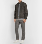 Theory - Amadeo Waffle-Knit Cotton Zip-Up Cardigan - Gray