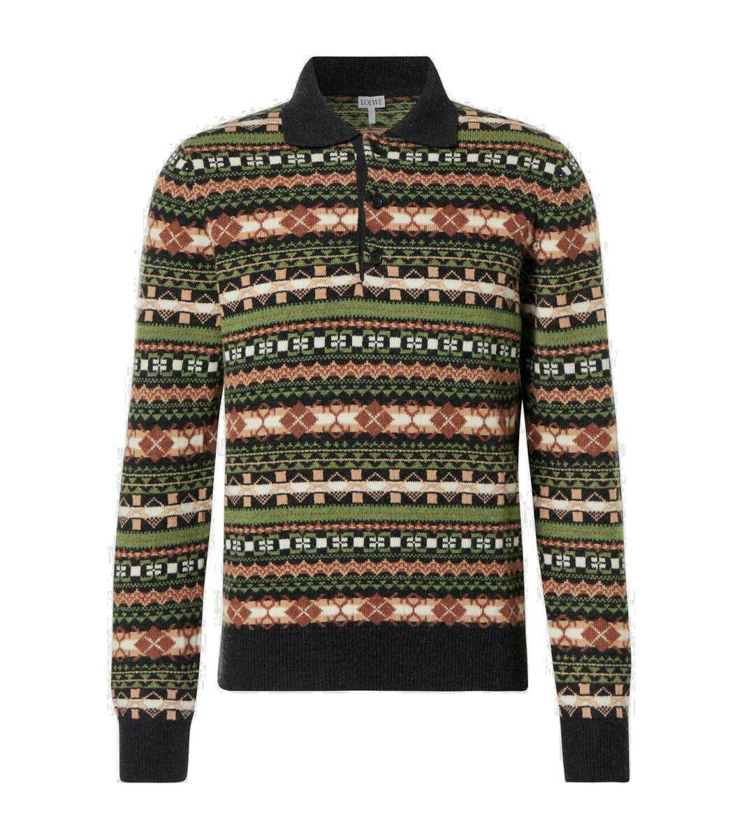 Loewe Fair Isle wool polo sweater Loewe