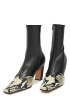 Khaite Nevada 85 Python-effect Leather Ankle Boots Black