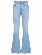 ALESSANDRA RICH - Mid Rise Studded Denim Flared Jeans