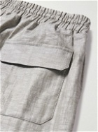 Zimmerli - Linen and Cotton-Blend Drawstring Trousers - Gray