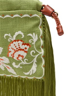 Etro Kalispera Small Embroidered Linen Shoulder bag - Green - One Size