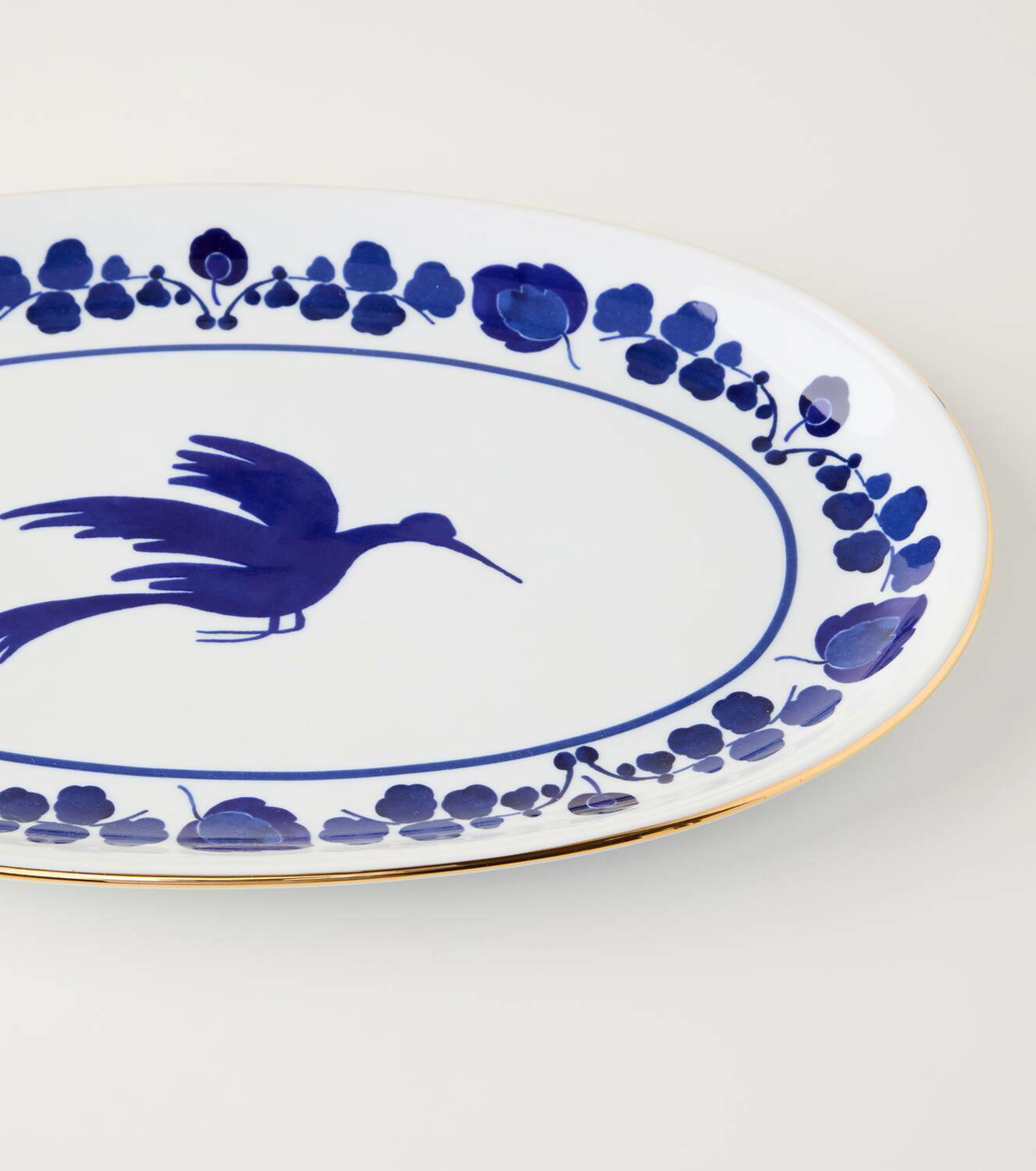 La DoubleJ Wildbird Blue porcelain platter