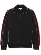 ALEXANDER MCQUEEN - Slim-Fit Logo Webbing-Trimmed Crepe Track Jacket - Black