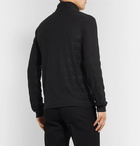 SAINT LAURENT - Slim-Fit Metallic Striped Cotton-Blend Rollneck Sweater - Black