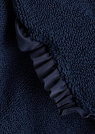 Hunza G Lisa Ruffled Seersucker Swimsuit - Navy - One Size