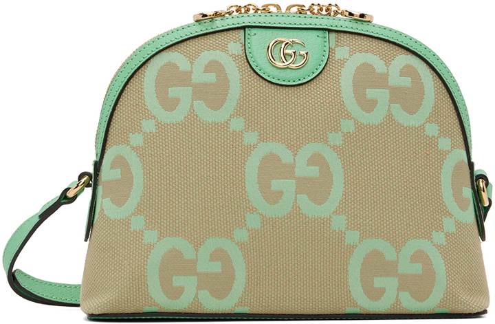 Photo: Gucci Beige & Green Small Ophidia GG Shoulder Bag