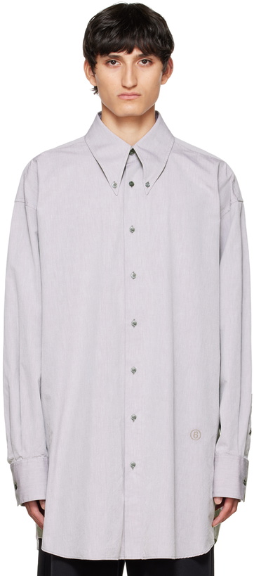 Photo: MM6 Maison Margiela Gray Embroidered Shirt