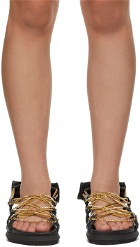 Sacai Black & Gold Chain Lace-Up Sandals