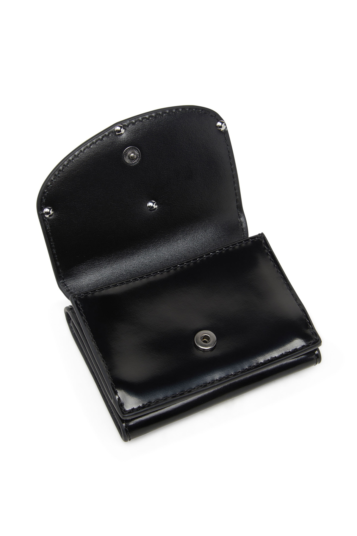 Diesel Tri-fold wallet in mirrored leather - Small Wallets Womens 
