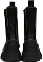 GANNI Black Cleated Mid Chelsea Boots