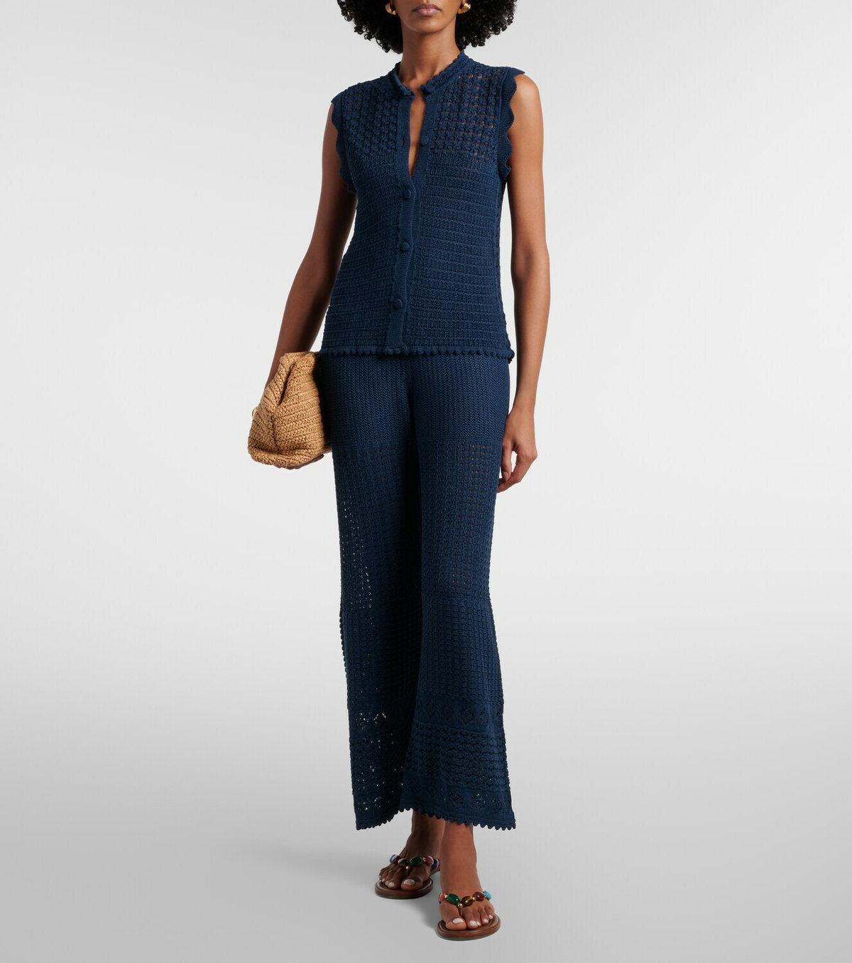 Eres Emblème open-knit straight pants