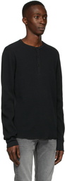 rag & bone Black Waffle Devon Henley