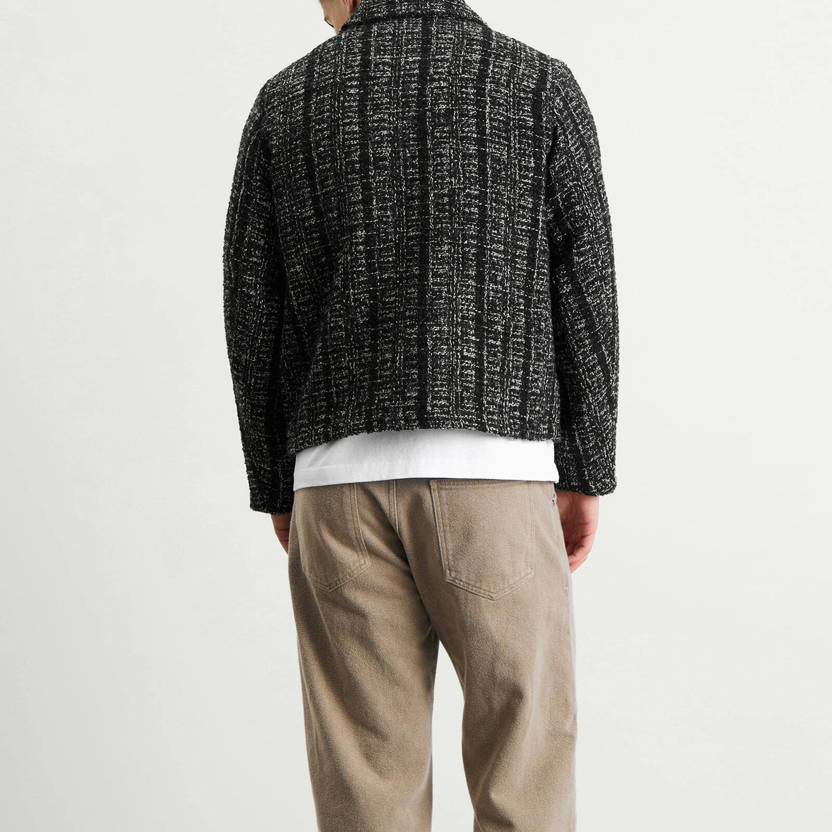 Percival Men's Ingelo Zip Wool Boxy Jacket in Black