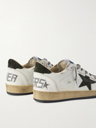 Golden Goose - Ballstar Distressed Leather and Suede Sneakers - White