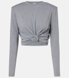 Magda Butrym Cropped cotton-blend jersey top