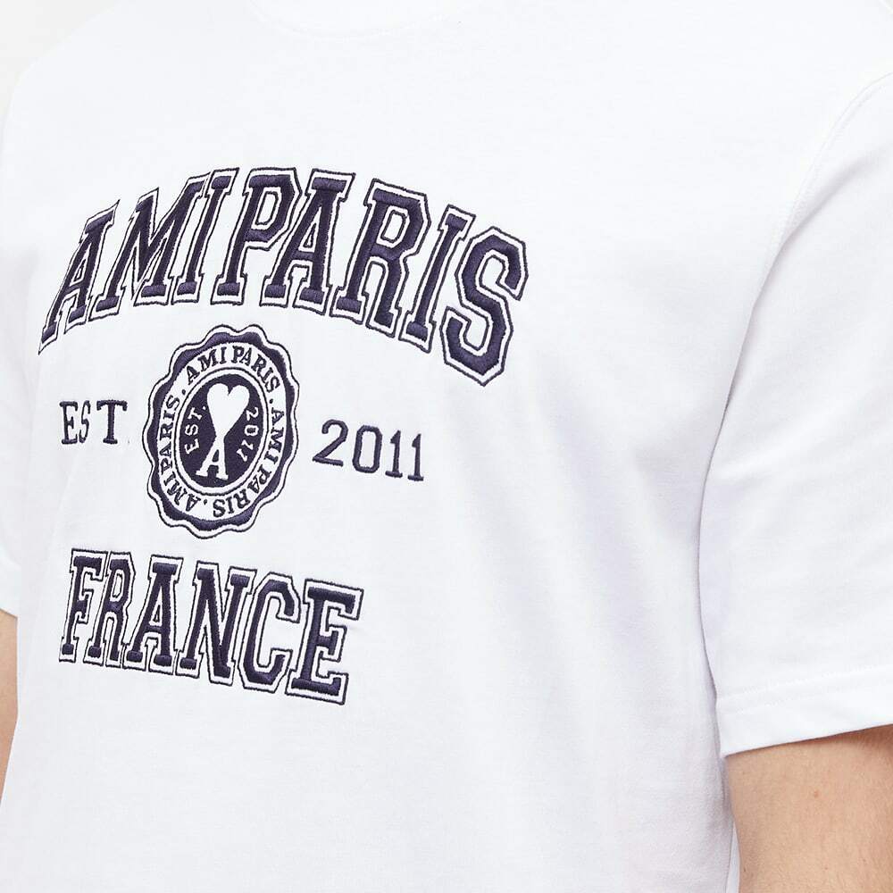 AMI Men's Paris Varsity Logo T-Shirt in White