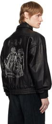 Enfants Riches Déprimés Black Painter's Wives Library Leather Jacket