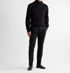 BRIONI - Slim-Fit Tapered Pleated Silk-Twill Trousers - Black
