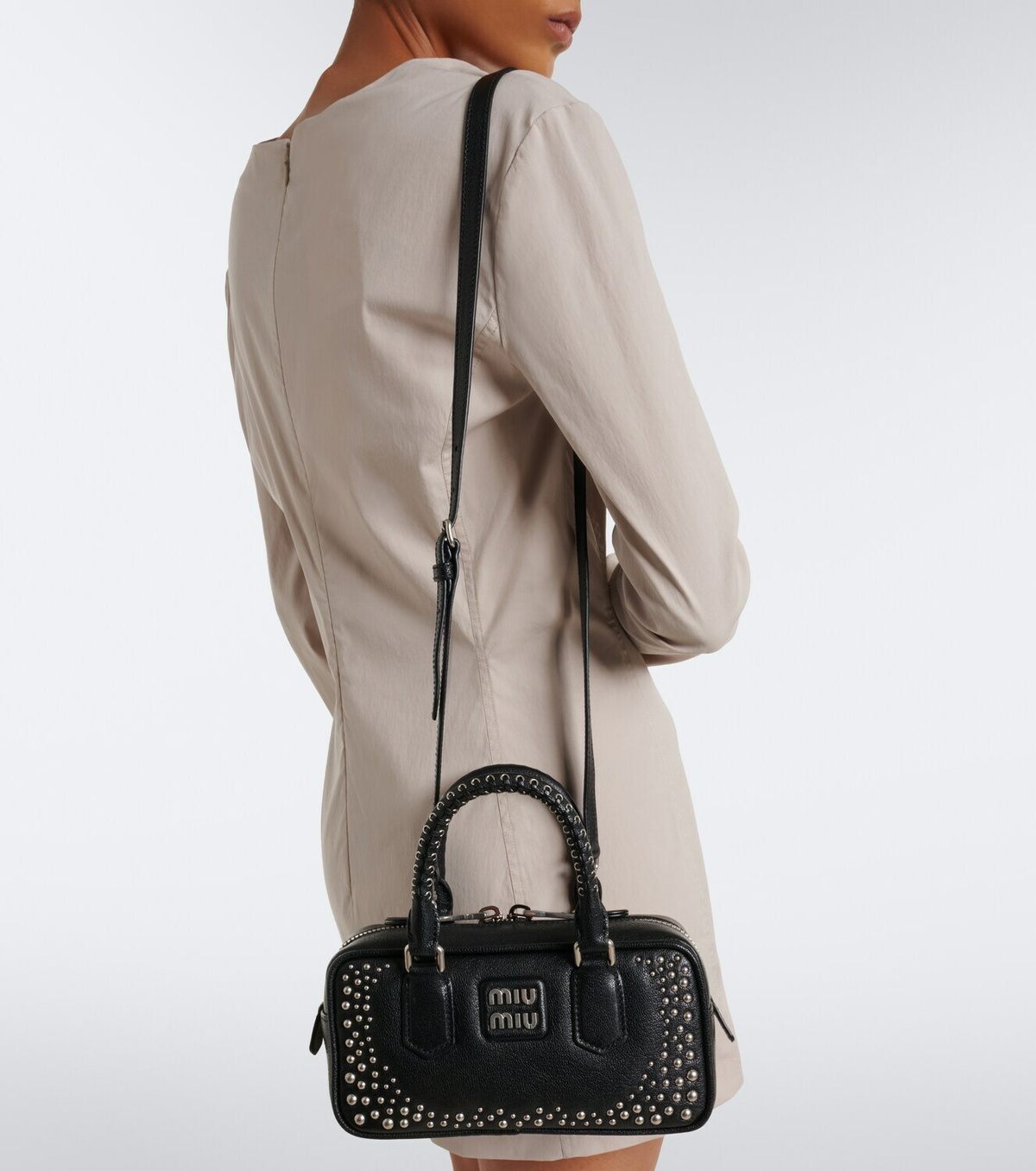 Miu Miu Arcadie studded leather top-handle bag