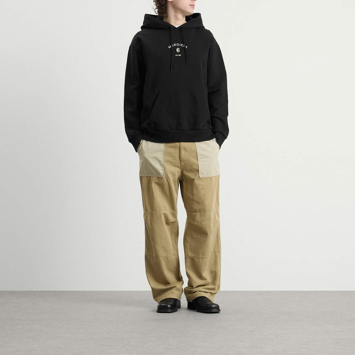 MM6 Maison Margiela Men's Margiela 6 Printed Hoodie in Black