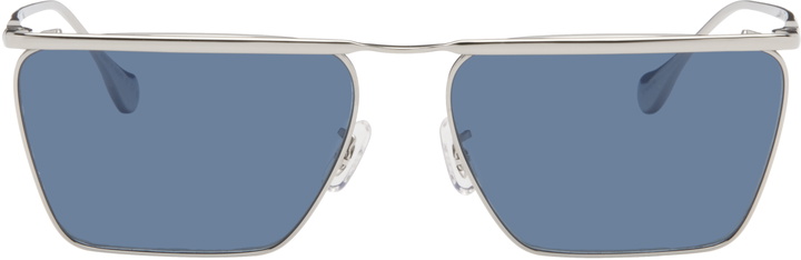 Photo: Jil Sander Silver Oliver Peoples 'Edition 2' Wireframe Sunglasses