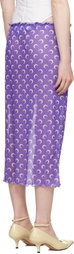 Marine Serre Purple Recycled Moon Mesh Midi Skirt