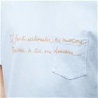 Engineered Garments Men's Emotion Cross Crew T-Shirt in Light Blue