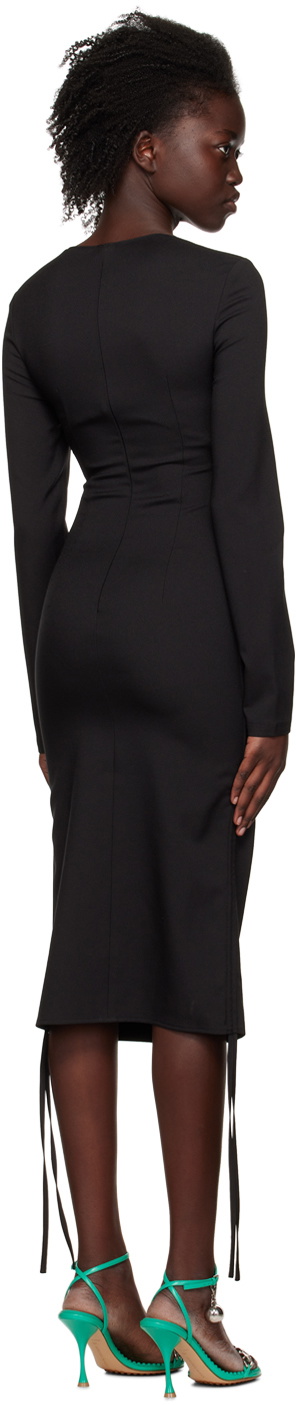J KOO Black Cutout Midi Dress